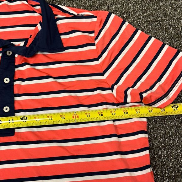 RLX Ralph Lauren Polo Mens Size XL Golf Performance Blue Orange Stripe - Picture 4 of 6